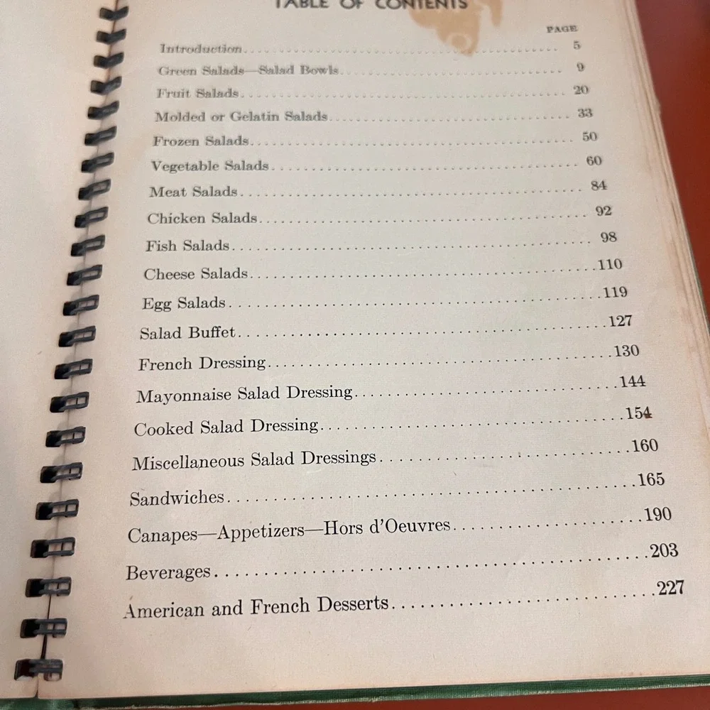 Vintage Watkins Salad Book Elaine Allen J.R. Watkins Co Spiral Bound Cookbook